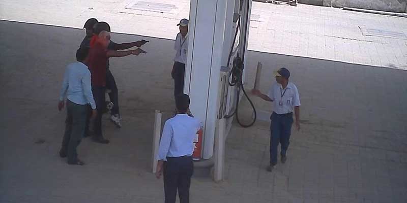 Fired and Looted from a Petrol Pump