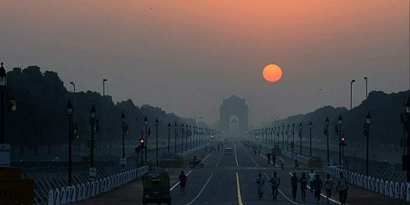 sunrise in delhi